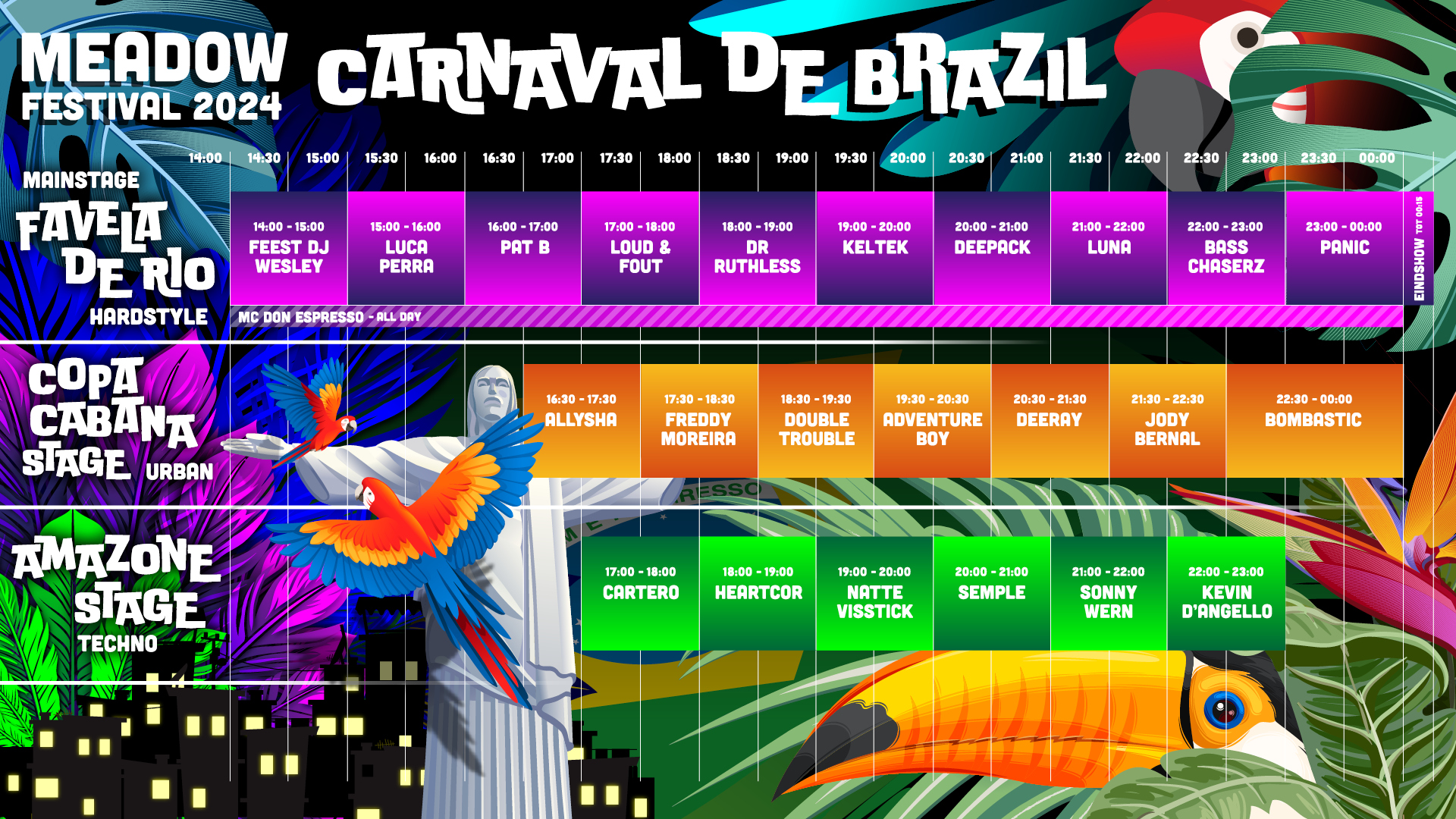 Timetable Meadow Festival Carnaval de Brazil 2024